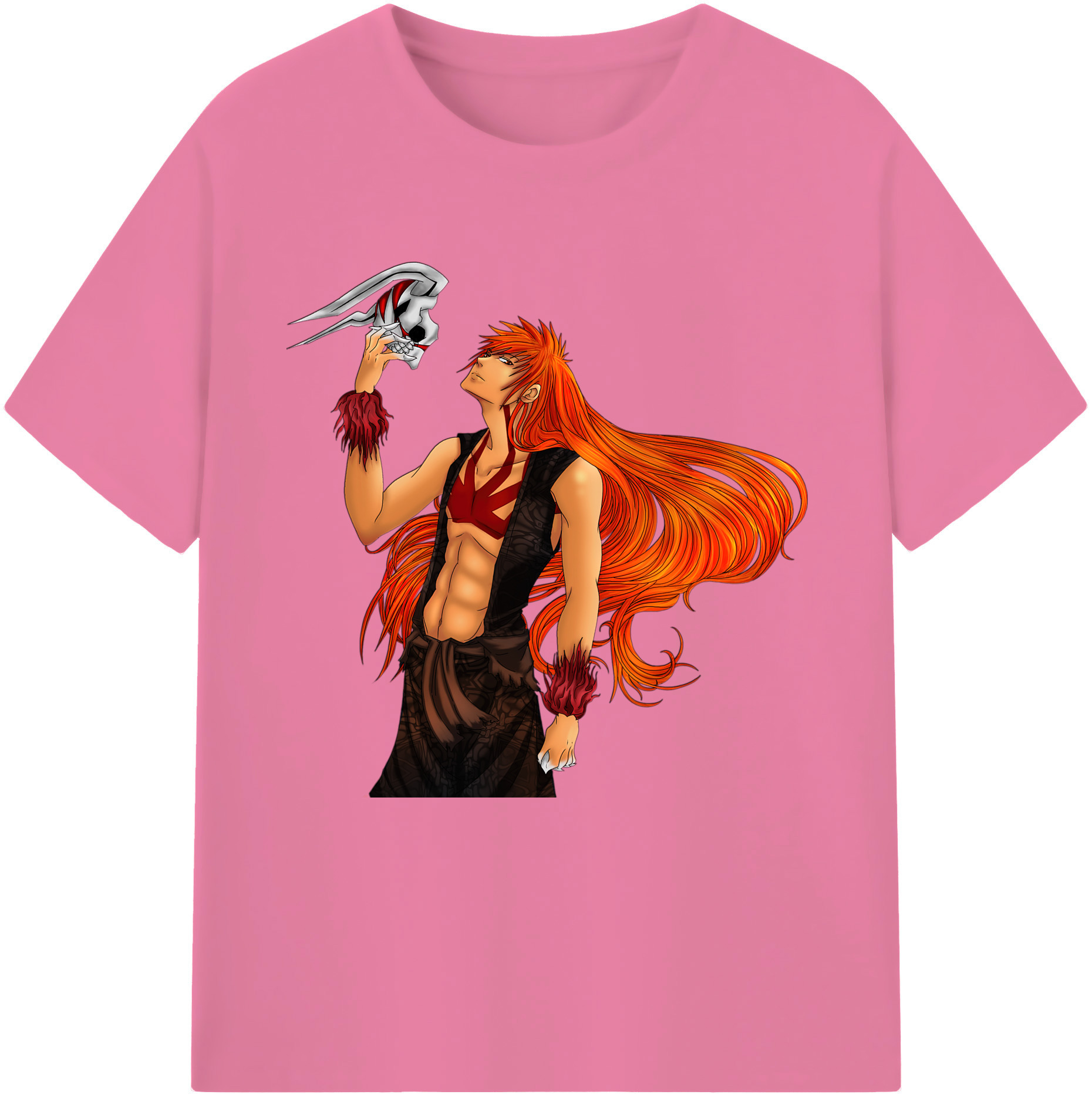 （画像用） ブリーチ 黒崎一護（くろさき いちご）BLEACH Kurosaki Ichigo 綿100％半袖Tシャツ（フロントプリント）